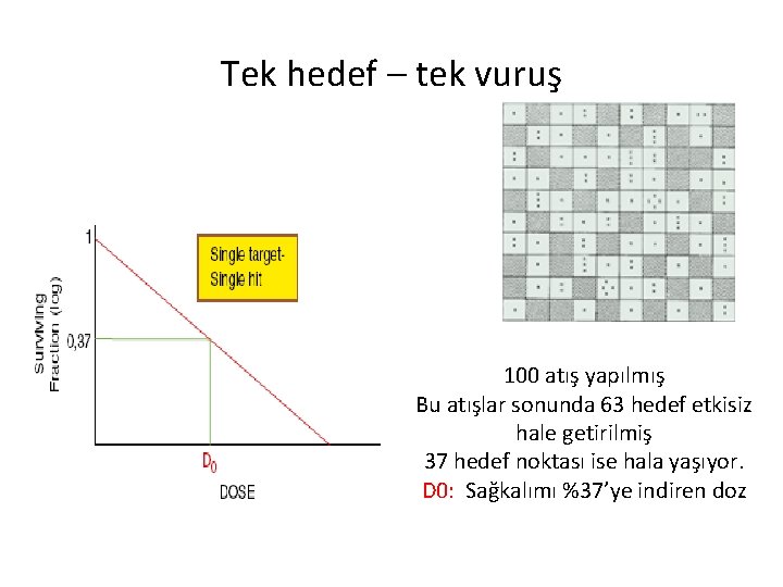 Tek hedef – tek vuruş 100 atış yapılmış Bu atışlar sonunda 63 hedef etkisiz