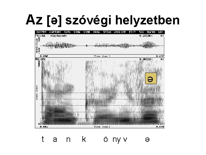 Az [ə] szóvégi helyzetben ə t a n k ö ny v ə 