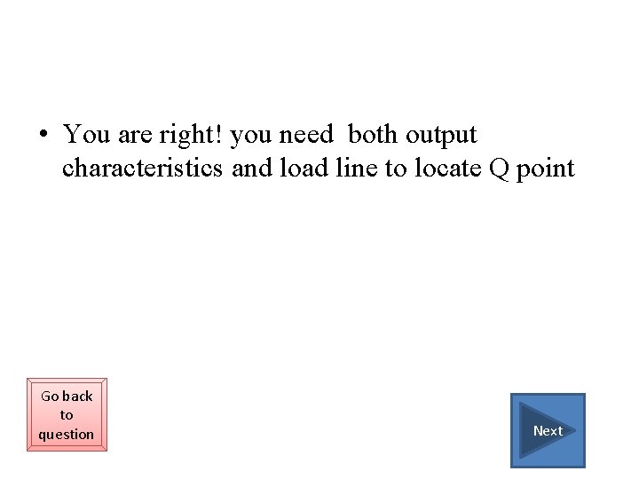  • You are right! you need both output characteristics and load line to