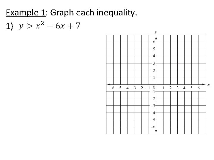 Example 1: Graph each inequality. 1) 