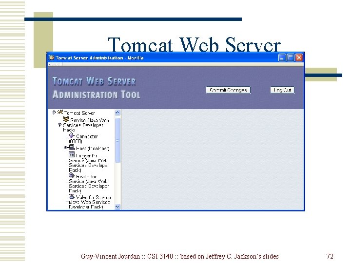Tomcat Web Server Guy-Vincent Jourdan : : CSI 3140 : : based on Jeffrey