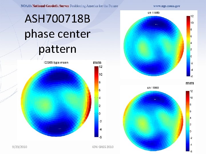 ASH 700718 B phase center pattern mm mm 9/23/2010 ION GNSS 2010 17 