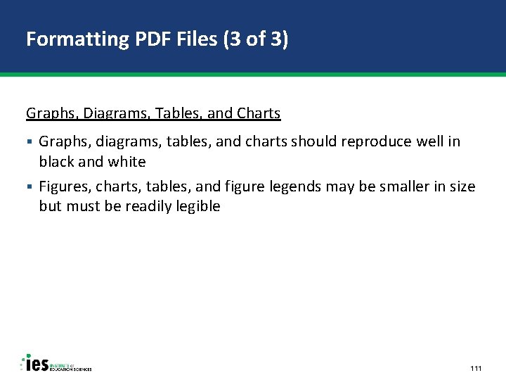 Formatting PDF Files (3 of 3) Graphs, Diagrams, Tables, and Charts Graphs, diagrams, tables,