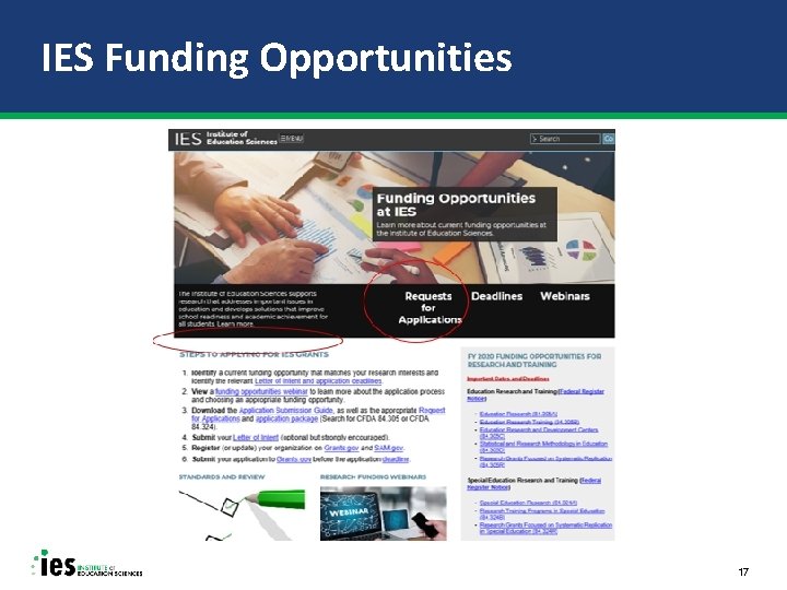 IES Funding Opportunities 17 