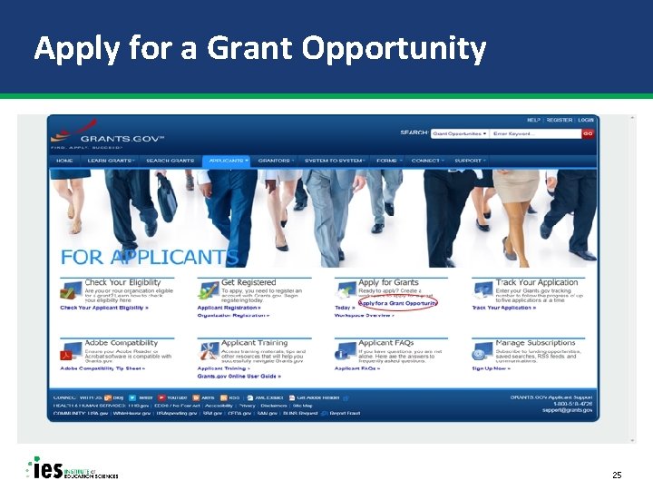 Apply for a Grant Opportunity 25 