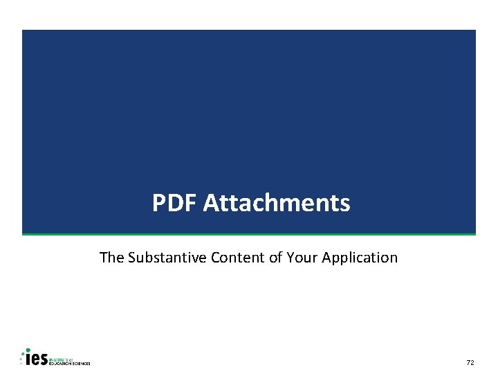 PDF Attachments The Substantive Content of Your Application 72 