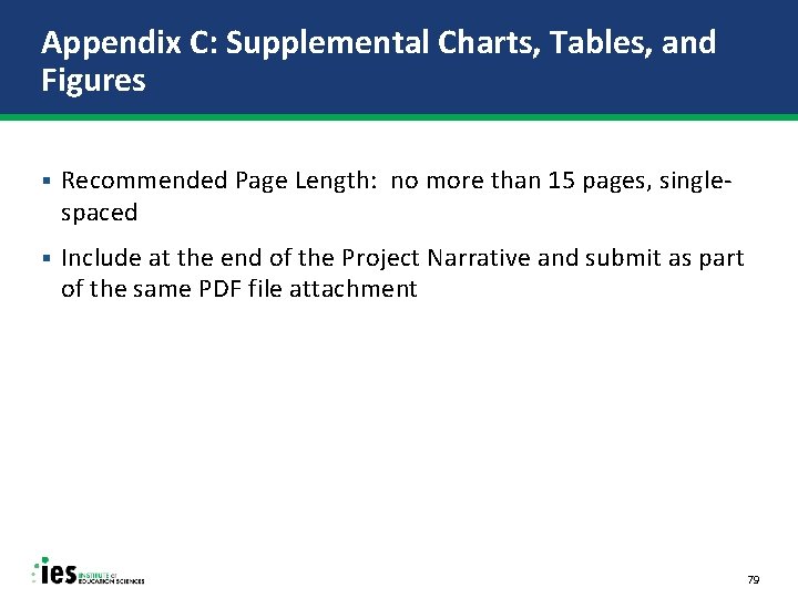 Appendix C: Supplemental Charts, Tables, and Figures § Recommended Page Length: no more than