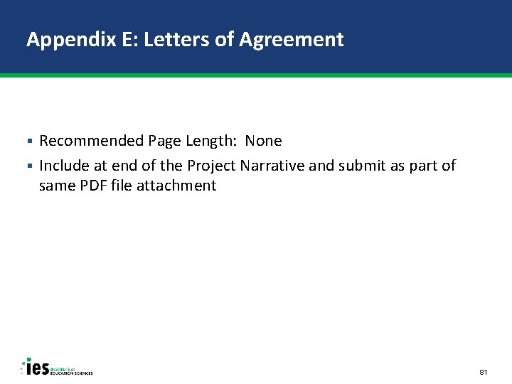 Appendix E: Letters of Agreement Recommended Page Length: None § Include at end of