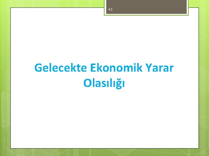 43 Gelecekte Ekonomik Yarar Olasılığı 