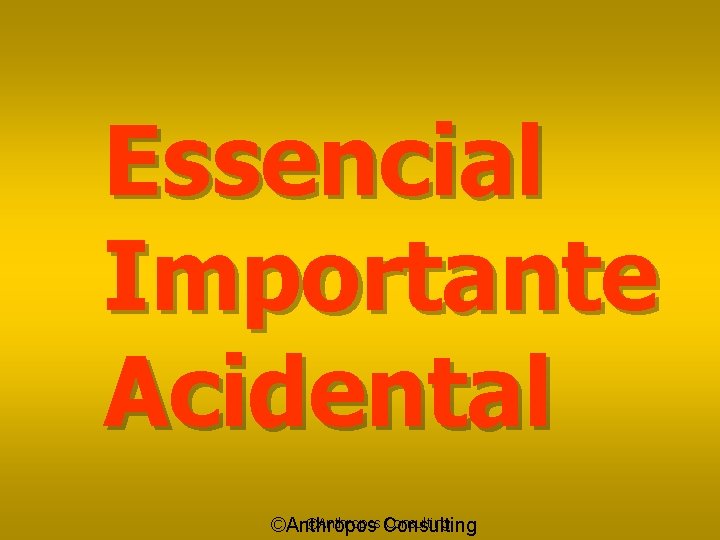 Essencial Importante Acidental ©Anthropos Consulting ©Anthropos 