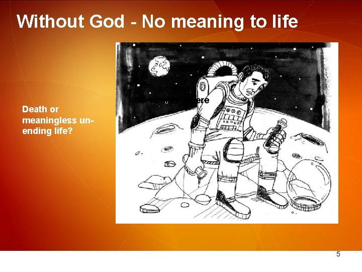 Without God - No meaning to life Death or meaningless unending life? Your text