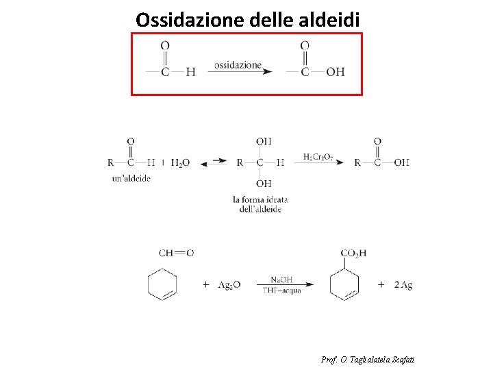 Ossidazione delle aldeidi Prof. O. Taglialatela Scafati 