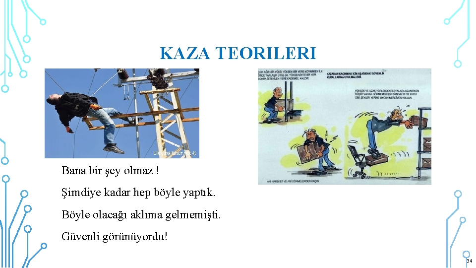 KAZA TEORILERI Ø Bana bir şey olmaz ! Şimdiye kadar hep böyle yaptık. Böyle