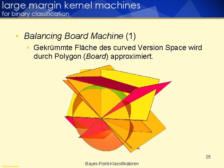 ▪ Balancing Board Machine (1) ▪ Gekrümmte Fläche des curved Version Space wird durch