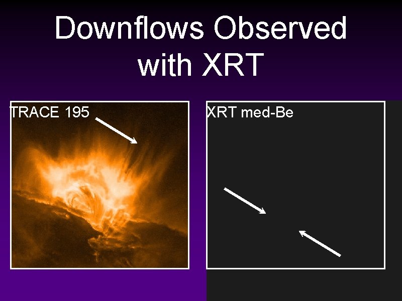 Downflows Observed with XRT TRACE 195 XRT med-Be 