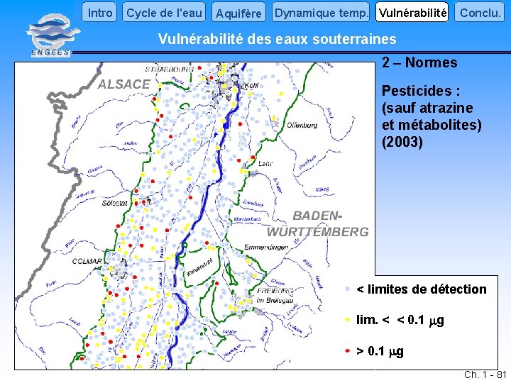 Intro Cycle de l'eau Aquifère Dynamique temp. Vulnérabilité Conclu. Vulnérabilité des eaux souterraines 2