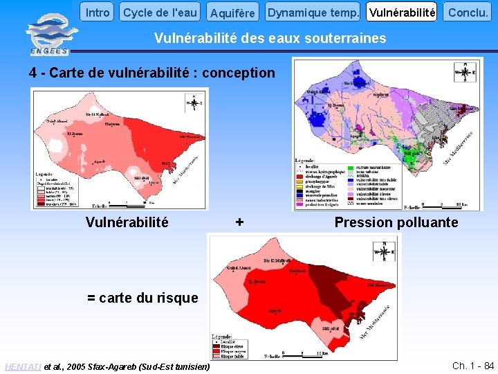 Intro Cycle de l'eau Aquifère Dynamique temp. Vulnérabilité Conclu. Vulnérabilité des eaux souterraines 4