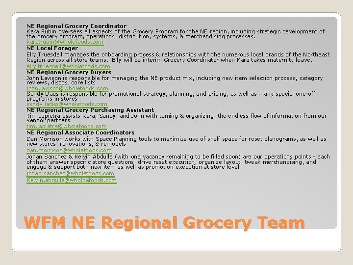 NE Regional Grocery Coordinator Kara Rubin oversees all aspects of the Grocery Program for