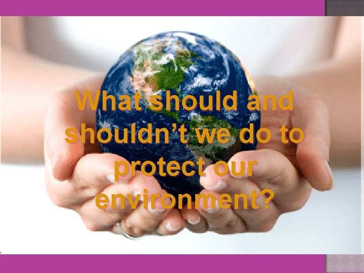What should and shouldn’t we do to protect our environment? 