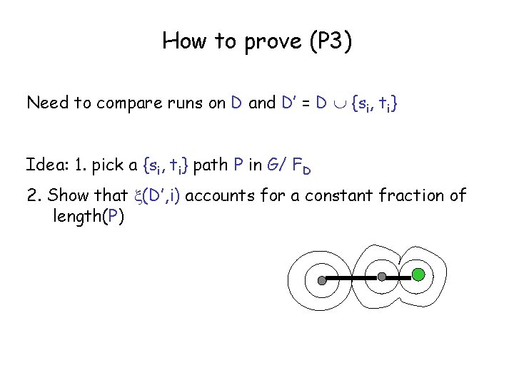 How to prove (P 3) Need to compare runs on D and D’ =