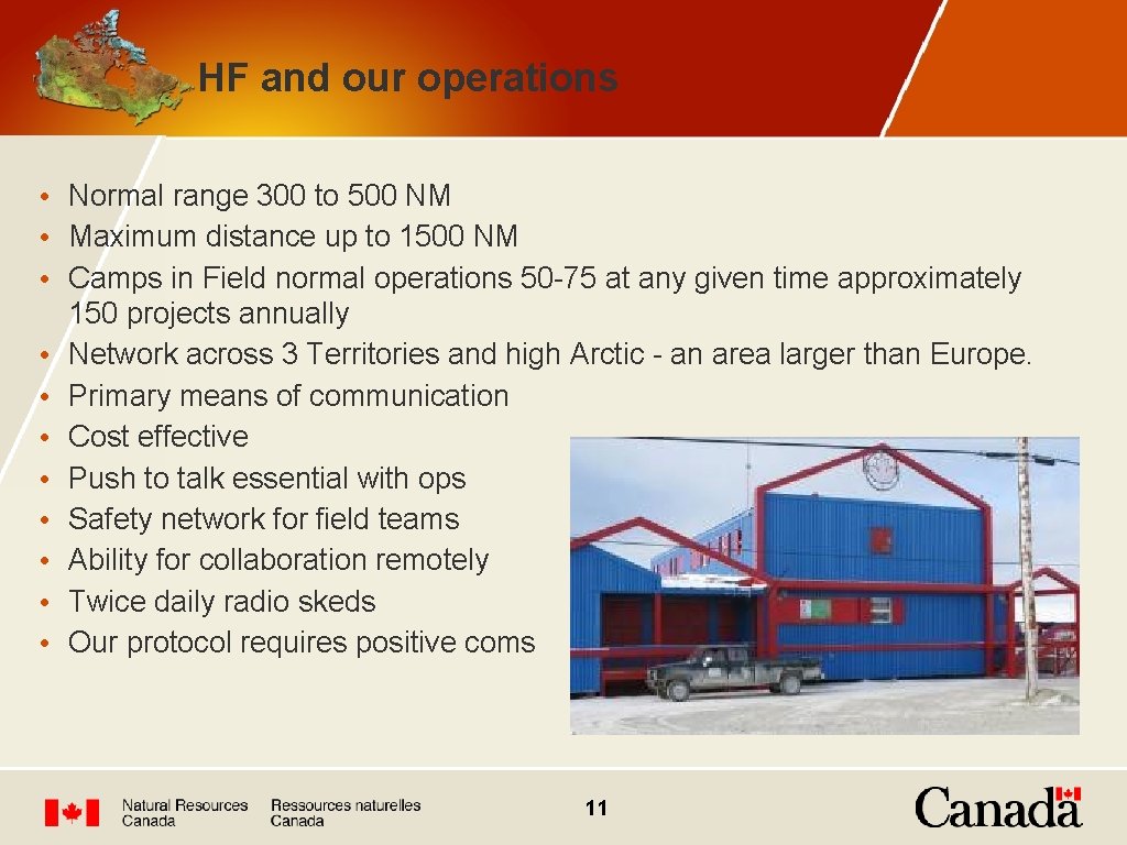 HF and our operations • Normal range 300 to 500 NM • Maximum distance