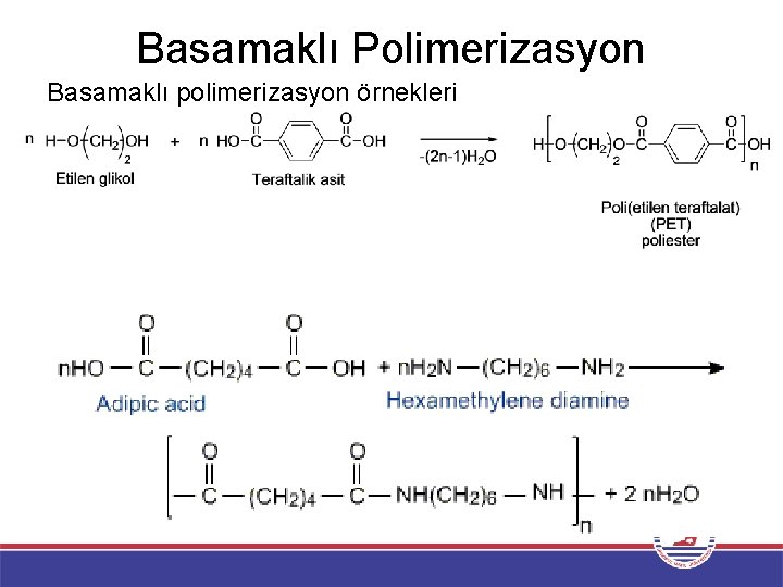 Basamaklı Polimerizasyon Basamaklı polimerizasyon örnekleri 
