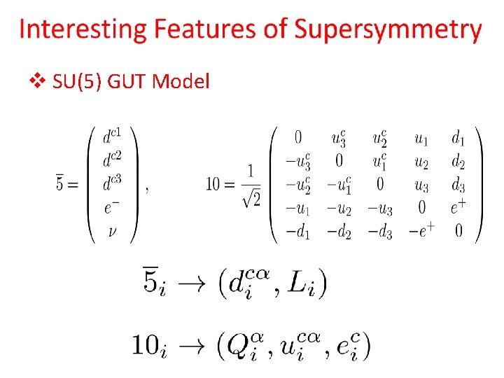 v SU(5) GUT Model 