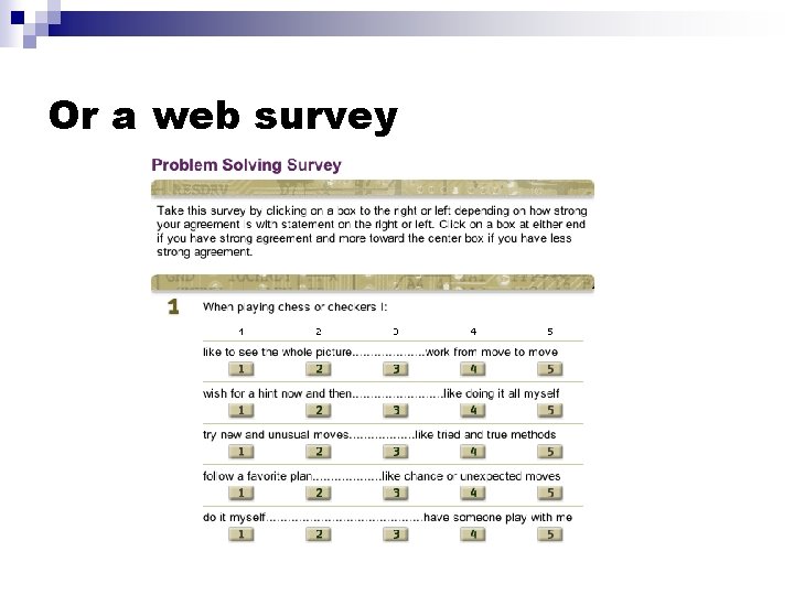 Or a web survey 