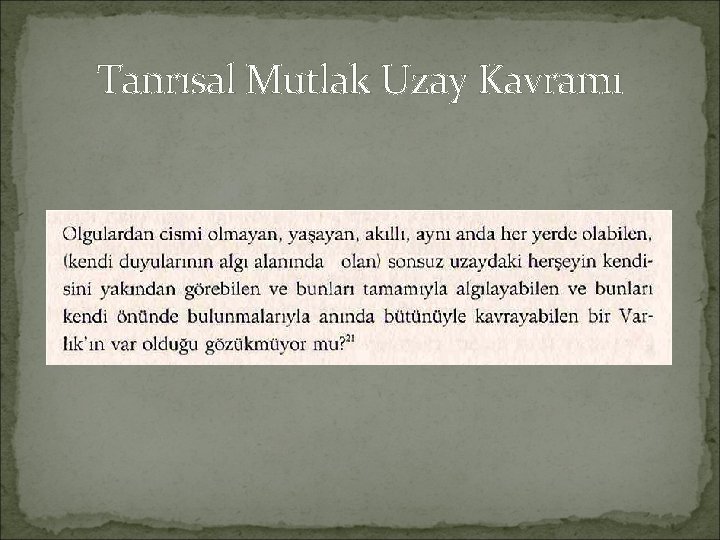 Tanrısal Mutlak Uzay Kavramı 