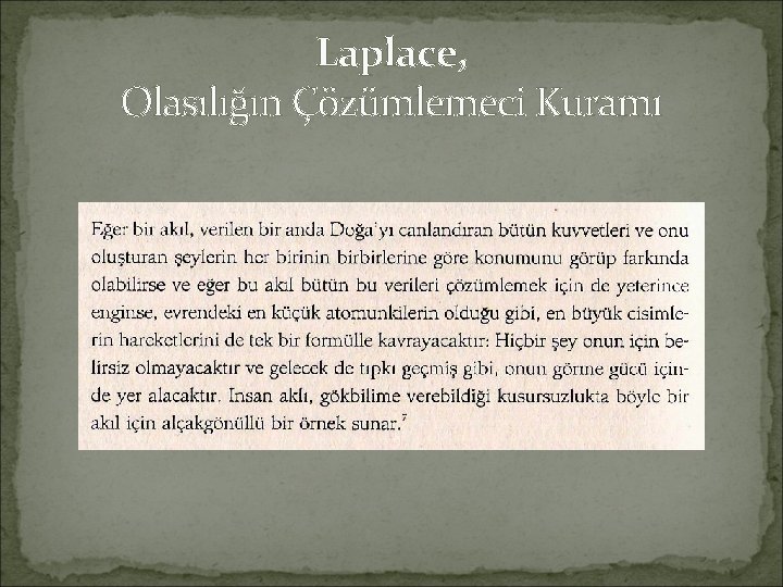 Laplace, Olasılığın Çözümlemeci Kuramı 