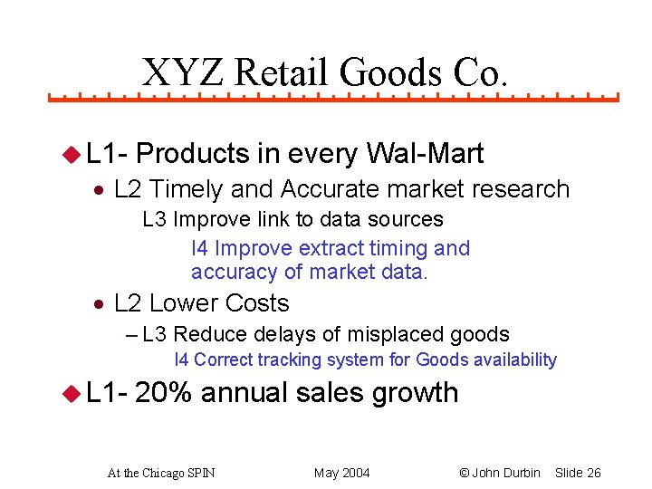 XYZ Retail Goods Co. u L 1 - Products in every Wal-Mart · L