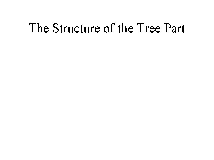 The Structure of the Tree Part 