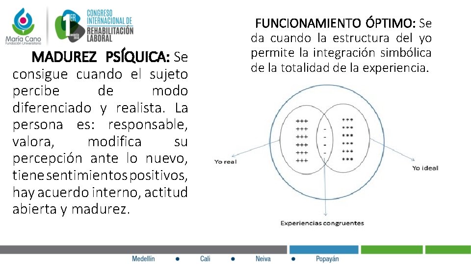  MADUREZ PSÍQUICA: Se consigue cuando el sujeto percibe de modo diferenciado y realista.