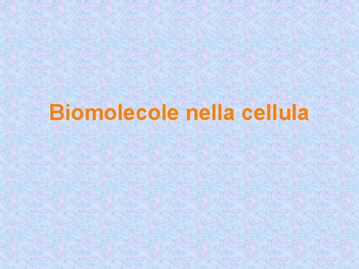 Biomolecole nella cellula 