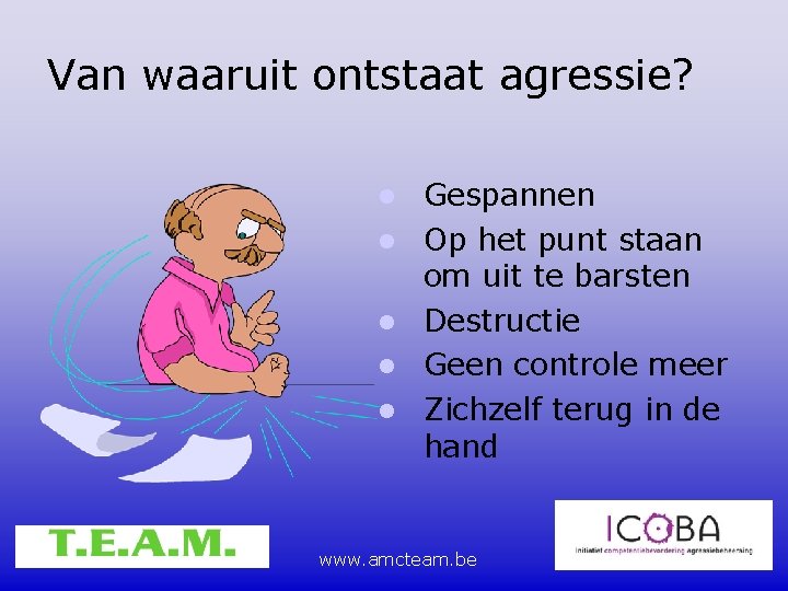 Van waaruit ontstaat agressie? Gespannen Op het punt staan om uit te barsten Destructie