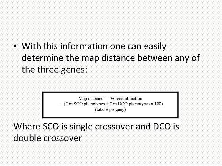 • With this information one can easily determine the map distance between any