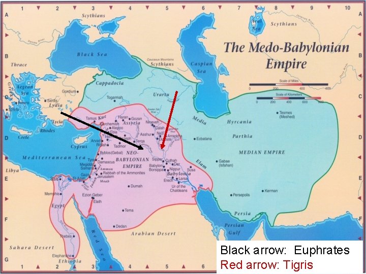 Black arrow: Euphrates Red arrow: Tigris 