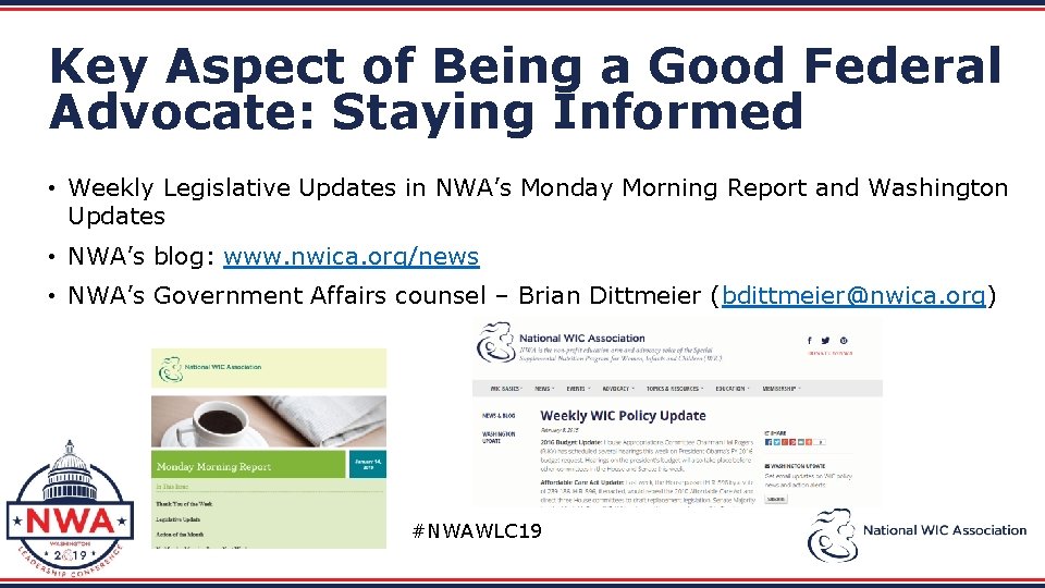 Key Aspect of Being a Good Federal Advocate: Staying Informed • Weekly Legislative Updates