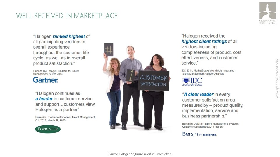 www. greenhavenroad. com WELL RECEIVED IN MARKETPLACE Source: Halogen Software Investor Presentation 