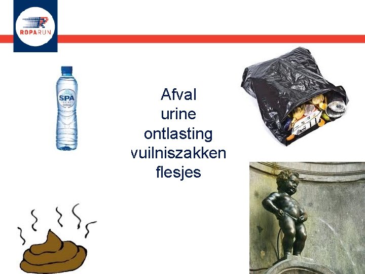 Afval urine ontlasting vuilniszakken flesjes 