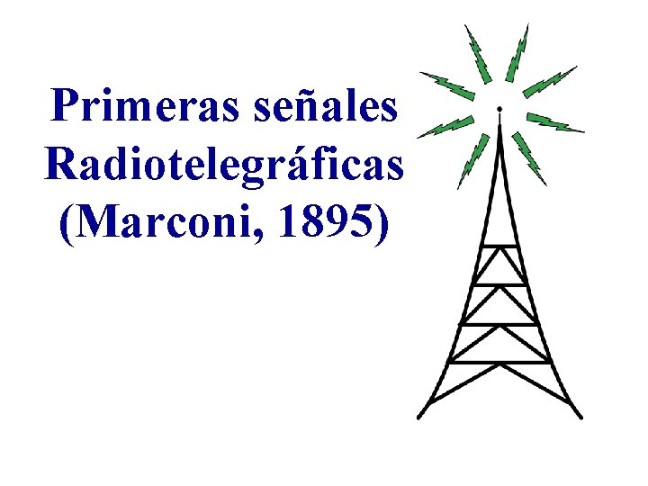 Primeras señales Radiotelegráficas (Marconi, 1895) 