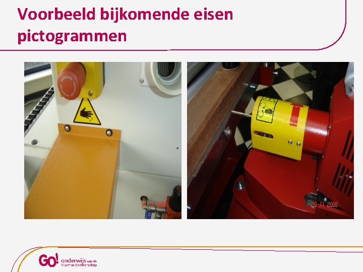 Voorbeeld bijkomende eisen pictogrammen 