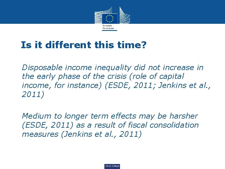 Is it different this time? • Disposable income inequality did not increase in the