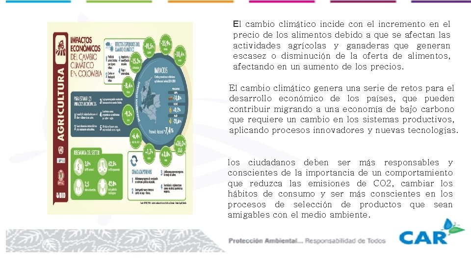 El cambio climático incide con el incremento en el precio de los alimentos debido