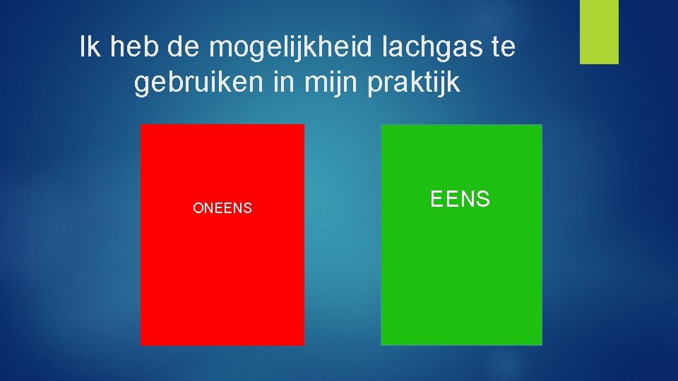 Ik heb de mogelijkheid lachgas te gebruiken in mijn praktijk ONEENS 