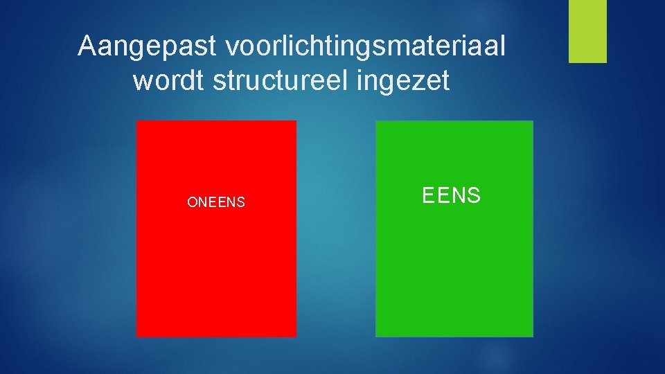 Aangepast voorlichtingsmateriaal wordt structureel ingezet ONEENS 