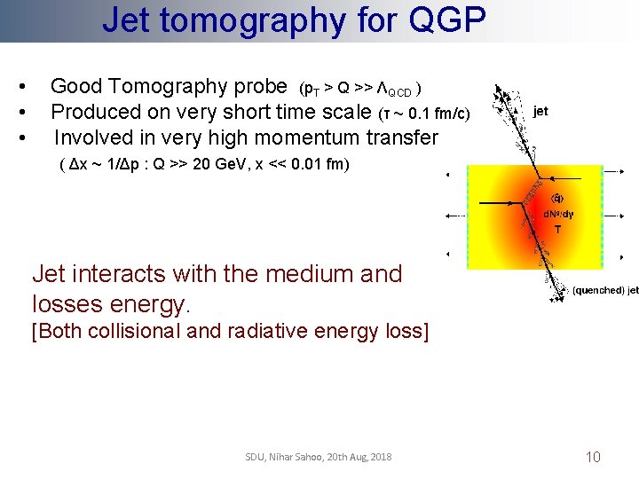 Jet tomography for QGP • Good Tomography probe (p. T > Q >> ΛQCD