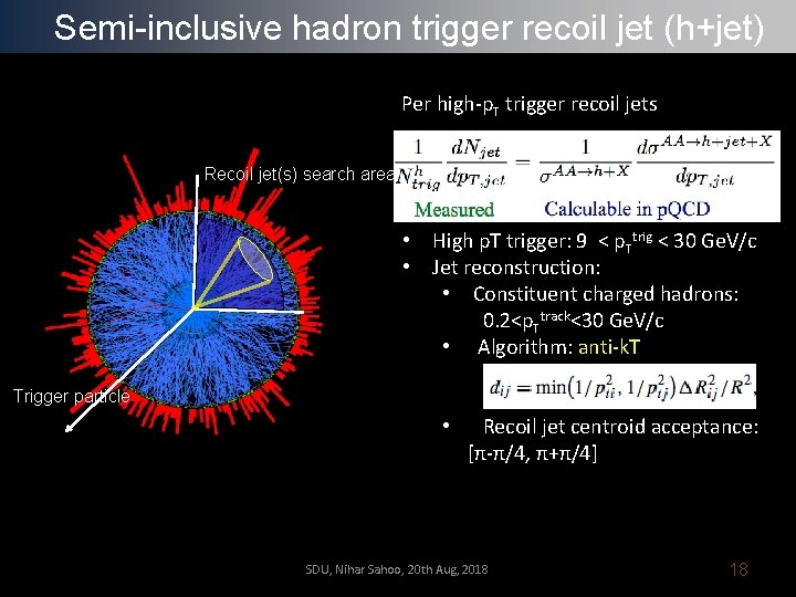 Semi-inclusive hadron trigger recoil jet (h+jet) Per high-p. T trigger recoil jets Recoil jet(s)