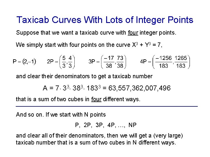 Taxicab Curves With Lots of Integer Points Suppose that we want a taxicab curve