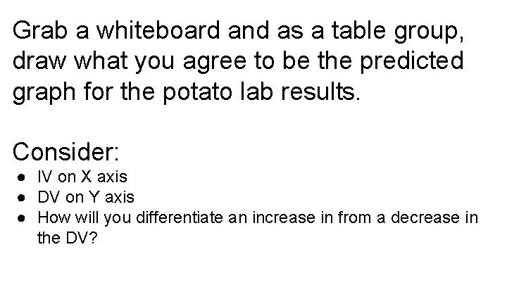 Grab a whiteboard and as a table group, draw what you agree to be